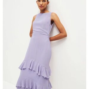 Reformation Magnus Lavender Ruffle Dress